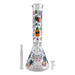 14" Glass Beaker Bong – 7mm Thick with Sticker Art Designs Glass Bong Super Supplys Inc
