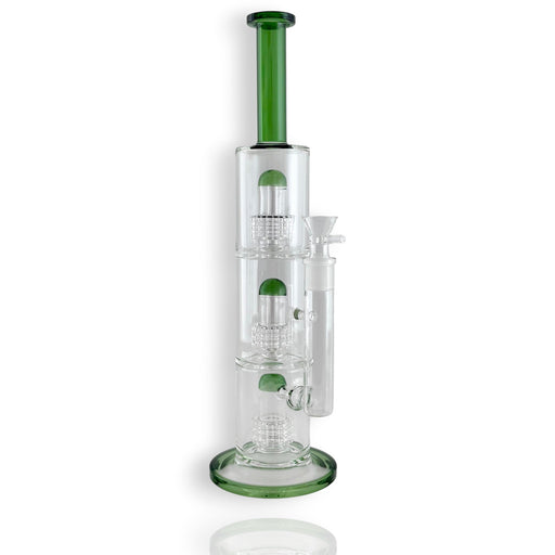 17" Triple Dome Percolator Water Pipe with 14mm Handle Bowl Piece Glass Bong Super Supplys Inc