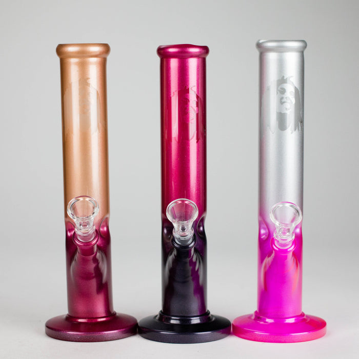 10" Shining Straight Glass Water Bong – Assorted Colors Glass Bong RMG WHOLESALE