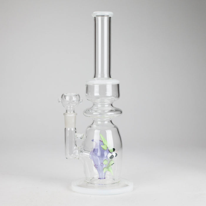 12" Purple Fish Glass Water Bong – Assorted Colors Glass Bong RMG WHOLESALE