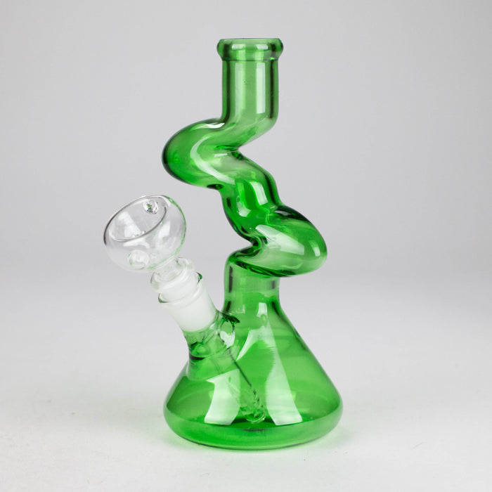 8" Zigzag Glass Bong – Assorted Colors Glass Bong RMG WHOLESALE