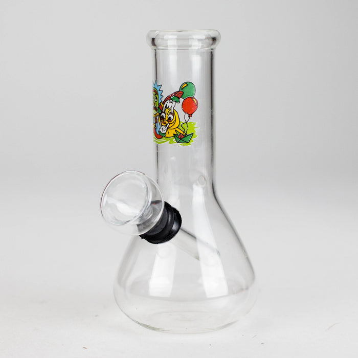 5" Glass Water Bong – Assorted Sticker Design Glass Bong RMG WHOLESALE