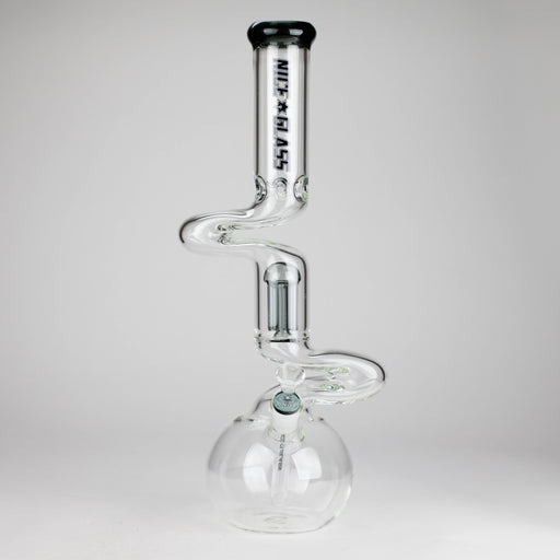 NG | 18" Double Zong 4-Arm Perc Beaker [G2232] Glass Bong High-End Brands Glass BLACK