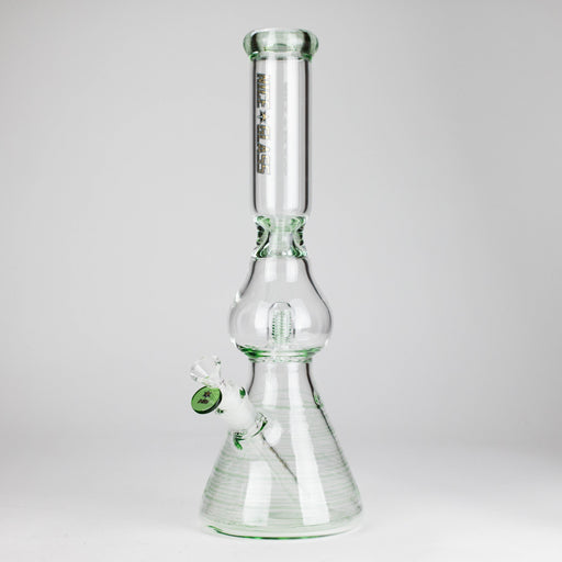 NG | 16" Pear Shape Tube with UFO Perc [BO-066] Glass Bong High-End Brands Glass GREEN