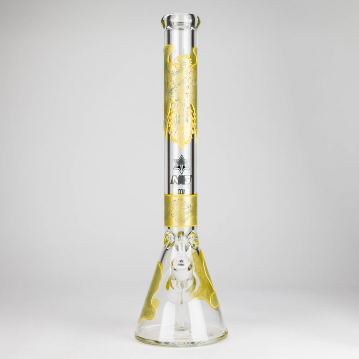 NG | 18" 9mm Metallic Eagle and Skull Beaker [L745] Glass Bong High-End Brands Glass