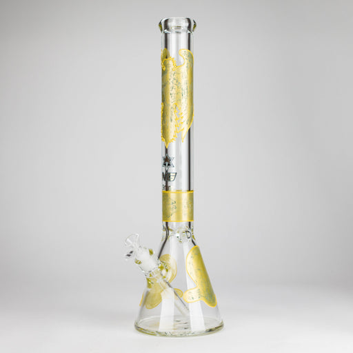 NG | 18" 9mm Metallic Eagle and Skull Beaker [L745] Glass Bong High-End Brands Glass