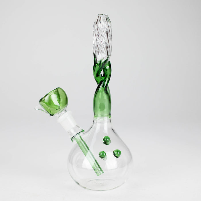 7" Twisted Neck Glass Bong – Assorted Colors Glass Bong RMG WHOLESALE