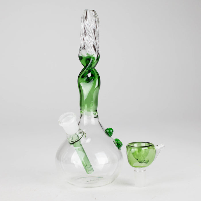 7" Twisted Neck Glass Bong – Assorted Colors Glass Bong RMG WHOLESALE