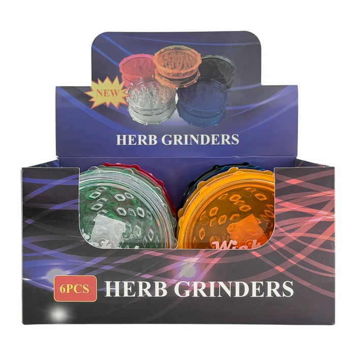 Wicked | Plastic Herb Grinder 2-Parts - 6CT Display Pack Super Supplys Inc