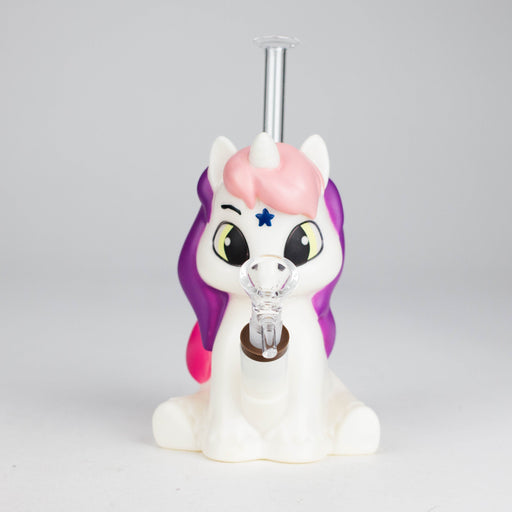 7.6" Vinyl unicorn water pipe Resin · Silicone · Plastic Bong JJ Distribution