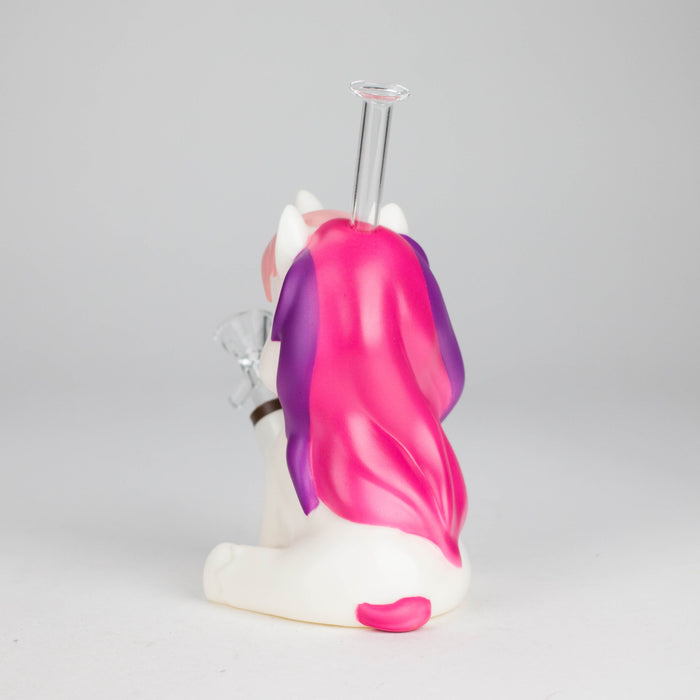 7.6" Vinyl unicorn water pipe Resin · Silicone · Plastic Bong JJ Distribution