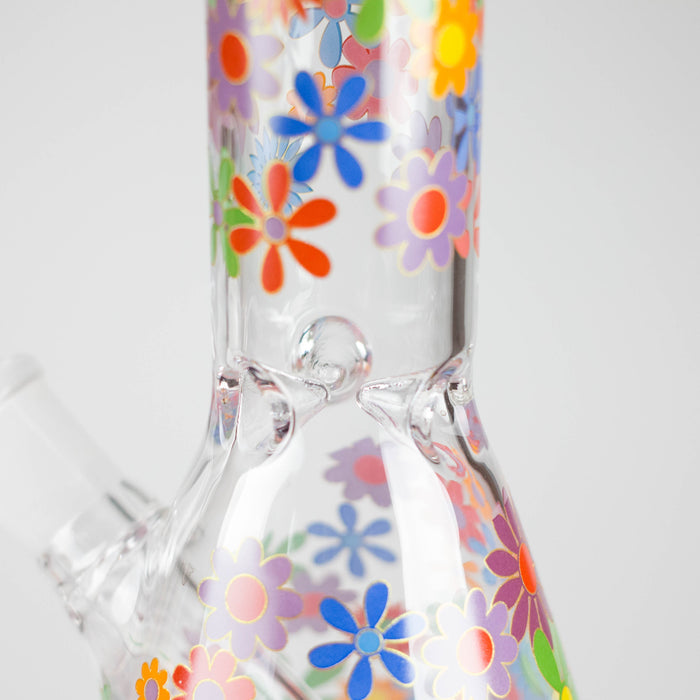 10″ Flower Design Glass Beaker Bong Glass Bong 777 Smoke