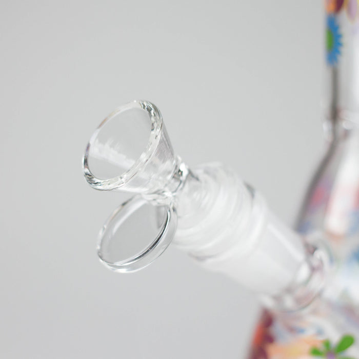 10″ Flower Design Glass Beaker Bong Glass Bong 777 Smoke