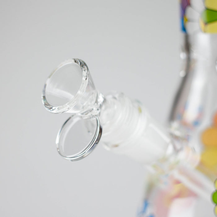 10″ Smile Flower Design Glass Beaker Bong Glass Bong 777 Smoke