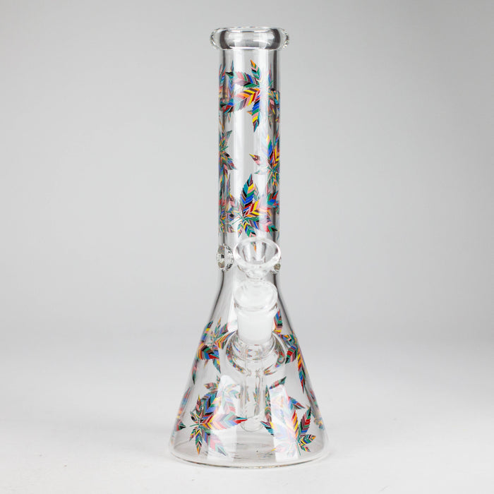 10" Leaves Design Glass Beaker Bong Glass Bong 777 Smoke