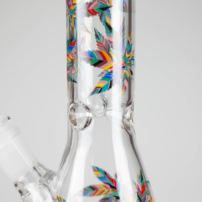 10" Leaves Design Glass Beaker Bong Glass Bong 777 Smoke