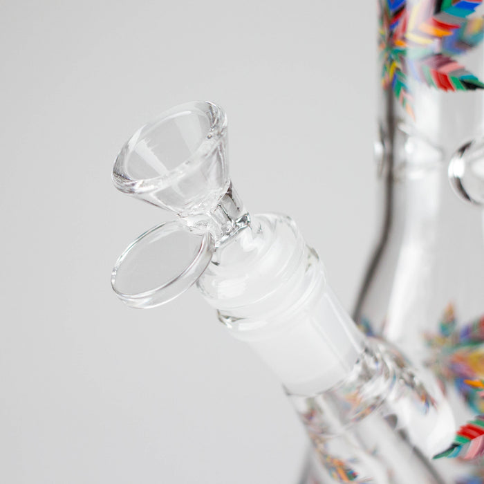 10" Leaves Design Glass Beaker Bong Glass Bong 777 Smoke