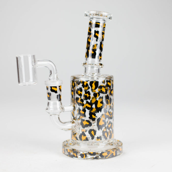 7″ 2-in-1 Leopard Print Rig with Perc – Banger & Bowl Included Glass Rig 777 Smoke Yellow