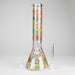 14″ 7mm Glass Beaker Bong with Assorted Flower Design & Ice Catcher Glass Bong 777 Smoke