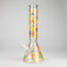 14″ 7mm Glass Beaker Bong with Assorted Flower Design & Ice Catcher Glass Bong 777 Smoke Design 2
