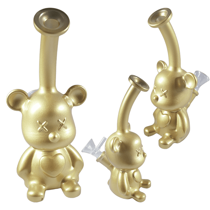 7″ Golden Bear Mini Smoking Pipe with 14mm Glass Bowl [SMKZ174] Glass Bong Canadian Distributor