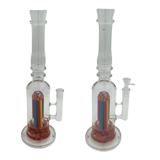 16" Assorted Center Piece Glass Waterpipe – 14mm Bowl Glass Bong Canadian Distributor Art Sketch