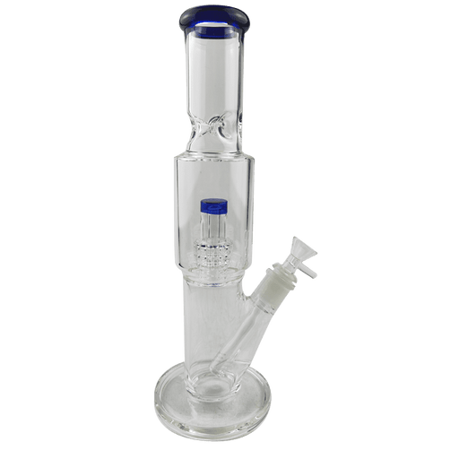12″ Straight Tube Glass Bong Tire Percolator with Inline Ash Catcher (C2245) Glass Bong Canadian Distributor Dark Blue