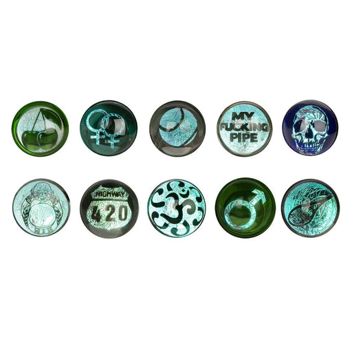 Red Eye Glass® | 3.75" Spoon Hand Pipe W/Ash Catcher Mouthpiece & Dichroic Image Marble (Assorted) Glass Pipe West Coast Gifts