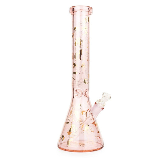 Red Eye Glass® | 15" Tall Pink Pin-up Beaker Tube W/Full Wrap Decal Glass Bong West Coast Gifts