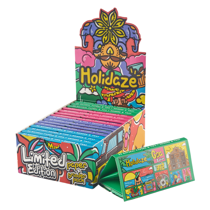 Holidaze (Ind Edition) - King Size Papers + Tips + Grinder + Tray (Box of 16) King Size SLIMJIM