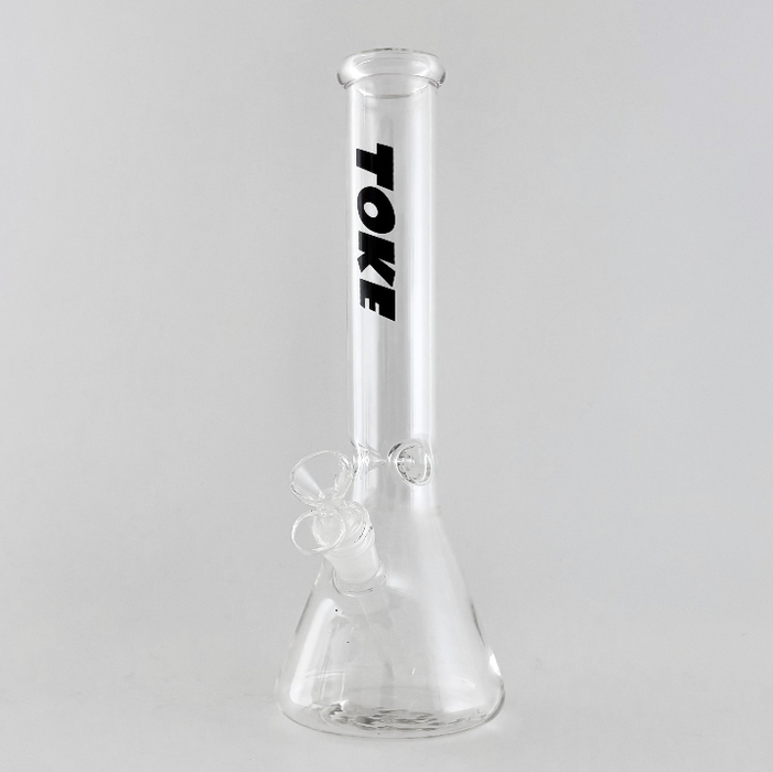 TOKE - 12" Beaker Bongs – 4mm Thick Glass Glass Bong Super Supplys Inc Black