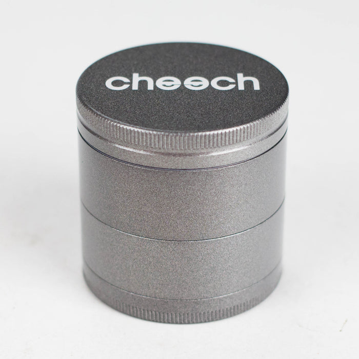 Cheech | 50mm 4-Piece Non-Sticky Grinder with Gift Pouch [GR-8] Regular Grinder Smoking Cat Distribution Silver