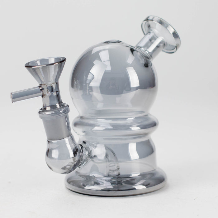5" Solid Color Electroplate Glass Bong Glass Bong 777 Smoke Grey