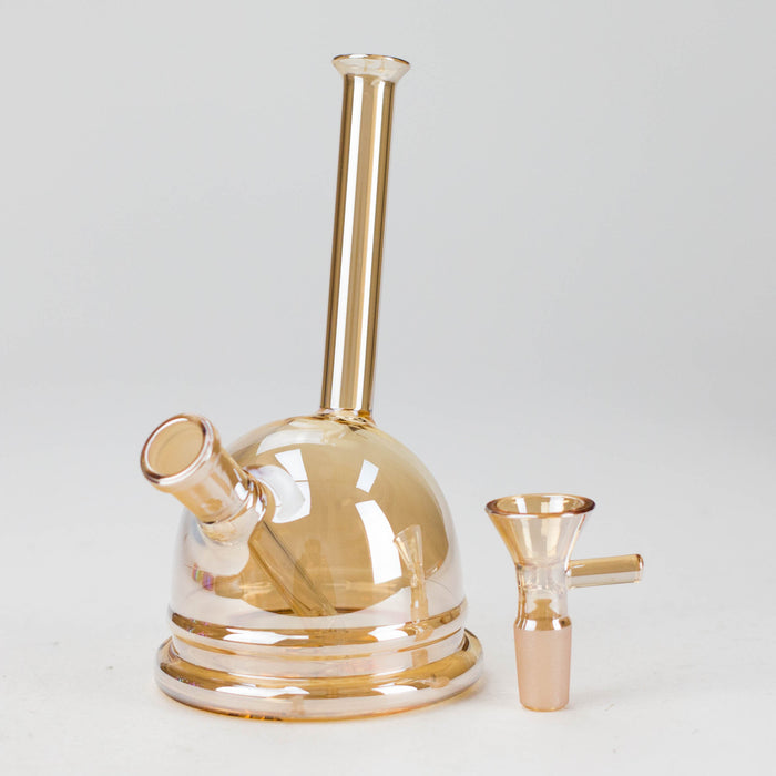 7" Solid Color Electroplate Glass Bubbler Glass Bong 777 Smoke