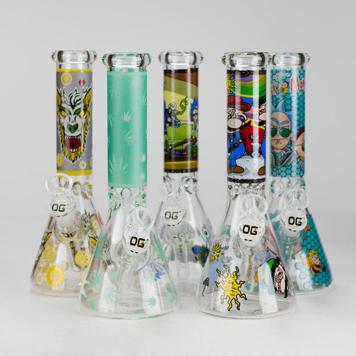 OG Original | 10″ Funky Decal Bongs (OG702) – Assorted Glass Bong Smoking Cat Distribution