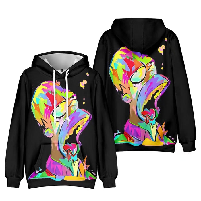 Color Splash Cartoon Hoodie Long Sleeve Super Supplys Inc