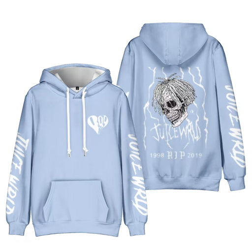 Juice WRLD Tribute Hoodie - Light Blue Long Sleeve Super Supplys Inc