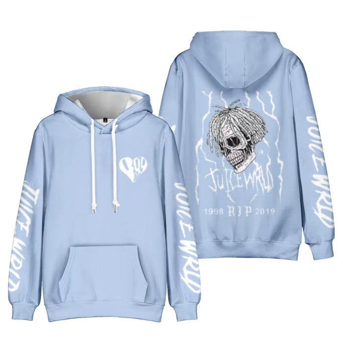 Juice WRLD Tribute Hoodie - Light Blue Long Sleeve Super Supplys Inc