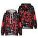 “All Eye On Me” Graphic Hoodie - Black & Red Long Sleeve Super Supplys Inc