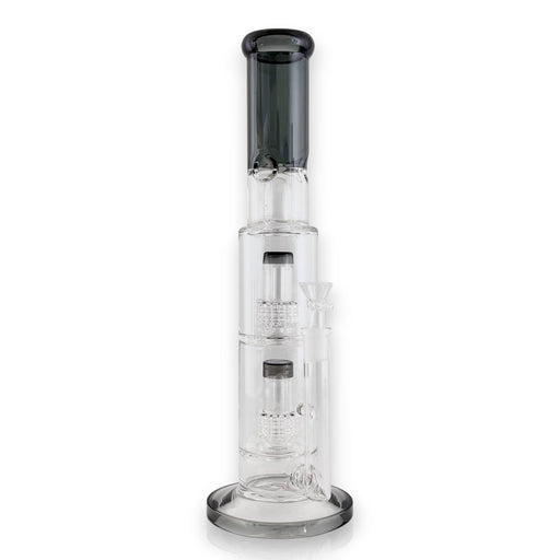 17" Straight Shooter with Dual Dome Matrix Percolators Glass Bong Super Supplys Inc