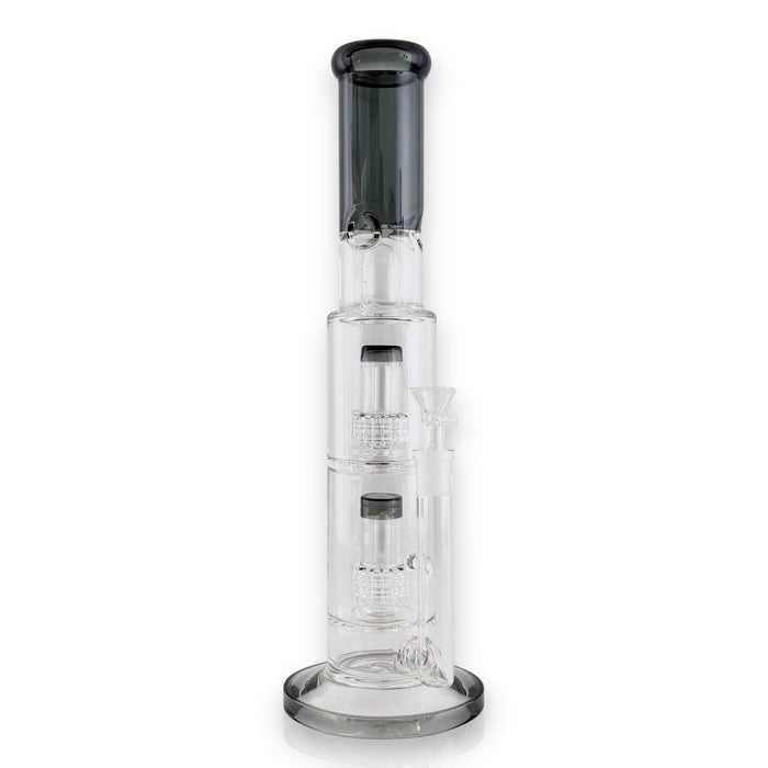 17" Straight Shooter with Dual Dome Matrix Percolators Glass Bong Super Supplys Inc