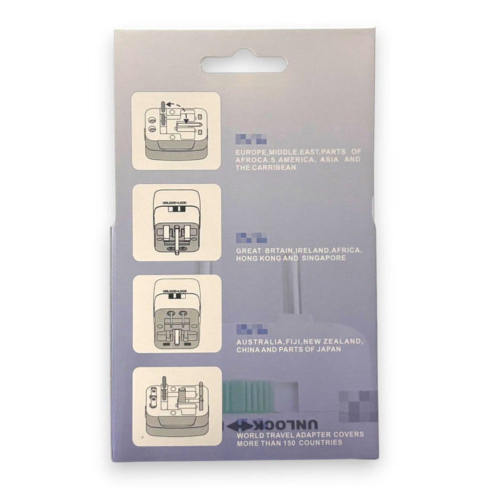 All-in-One International Travel Adapter with Surge Protection Adapter Super Supplys Inc