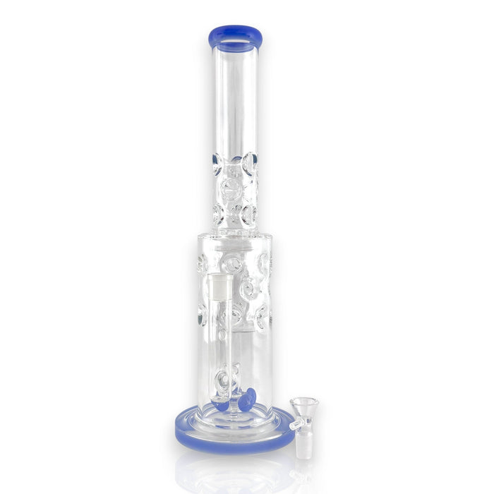 16" Straight Shooter Water Pipe with Screw Percolators - Celeste Glass Bong Super Supplys Inc