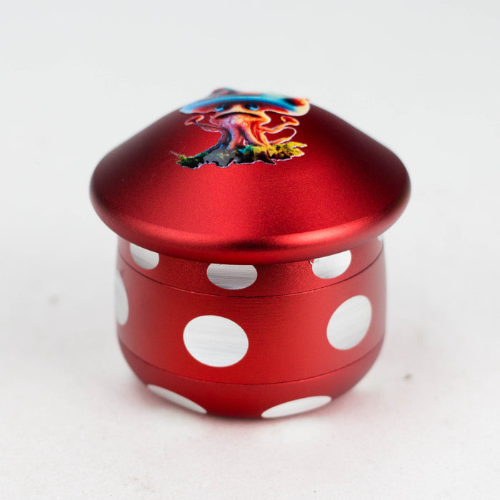 Aluminum Mushroom Grinder 4 Layers Regular Grinder 777 Smoke Red