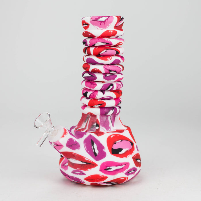 9"-15" extendable silicone water bong Resin · Silicone · Plastic Bong 777 Smoke Pattern1