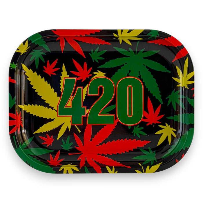 HighVibe 420 Leaf Metal Rolling Trays Tray Super Supplys Inc Design 2