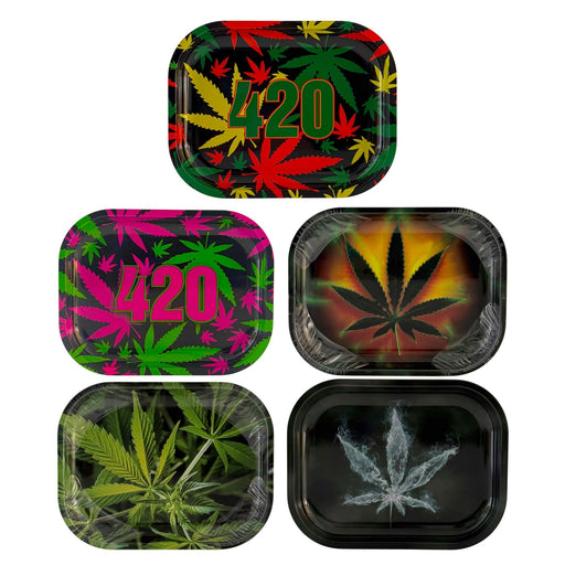HighVibe 420 Leaf Metal Rolling Trays Tray Super Supplys Inc