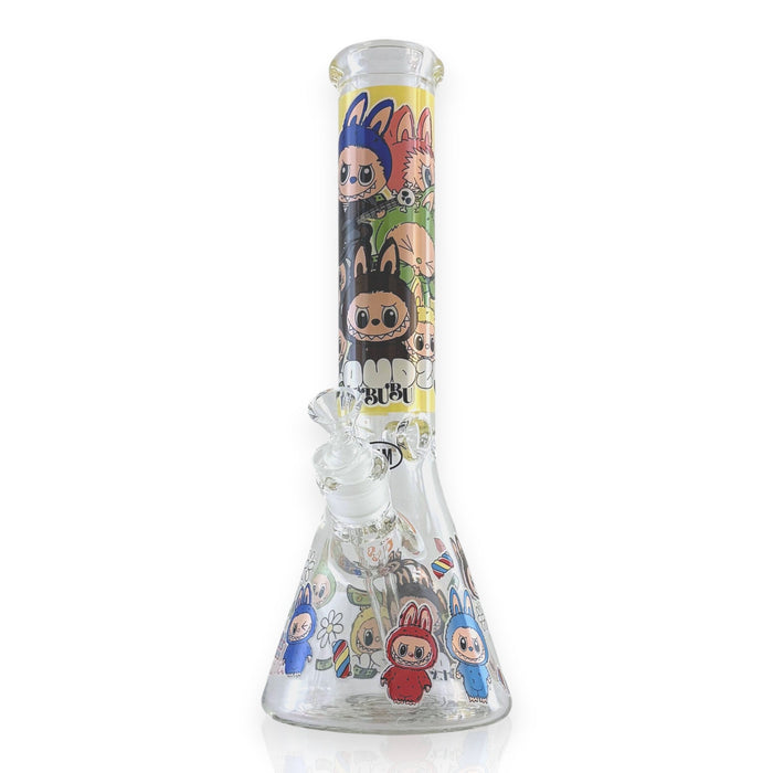14" 7MM “Cute Monster Crew” Heavy-Duty Beaker Water Pipe Glass Bong Super Supplys Inc Design D