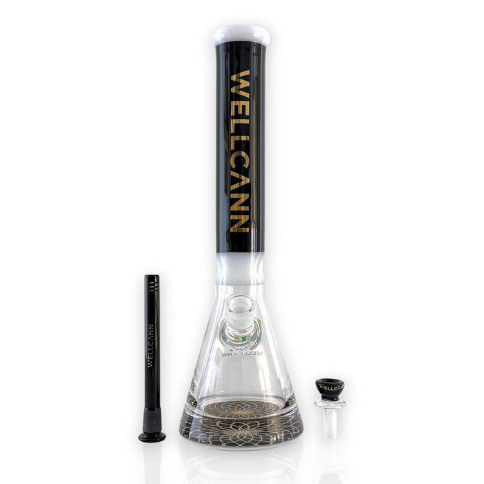 Wellcann | 16" Heavy-Duty 7MM Beaker Water Pipe – Extra Thick Base-Black