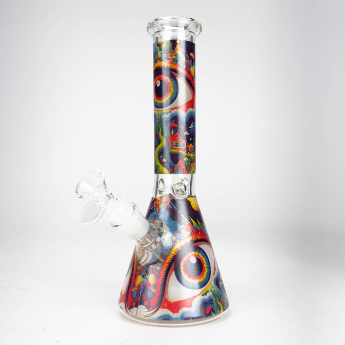 10″ Eyes Design Glass Beaker Water Pipe